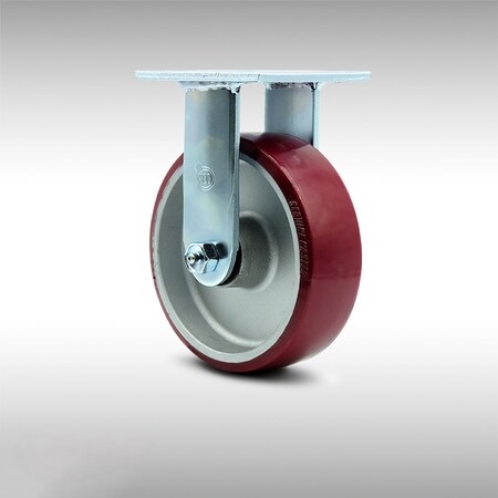 Service Caster 6 Inch Stainless Steel Poly on Aluminum Wheel Rigid Caster with Roller Bearing SCC-SS30R620-PAR